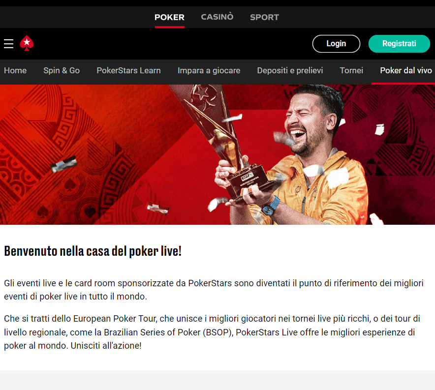 tornei live pokerstars