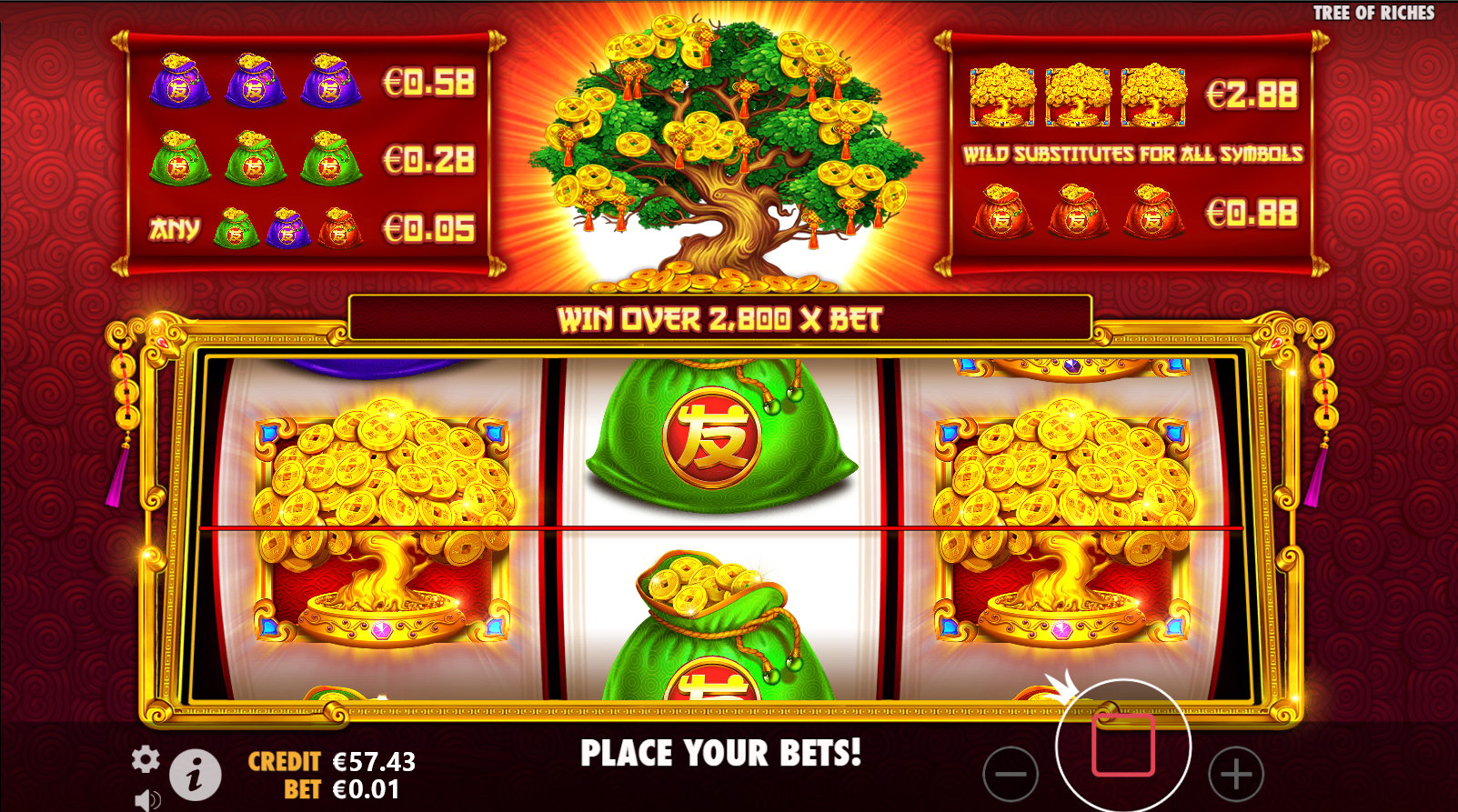 tree of riches slot 1 centesimo