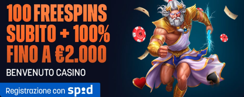 Sportbet casino bonus benvenuto con spid