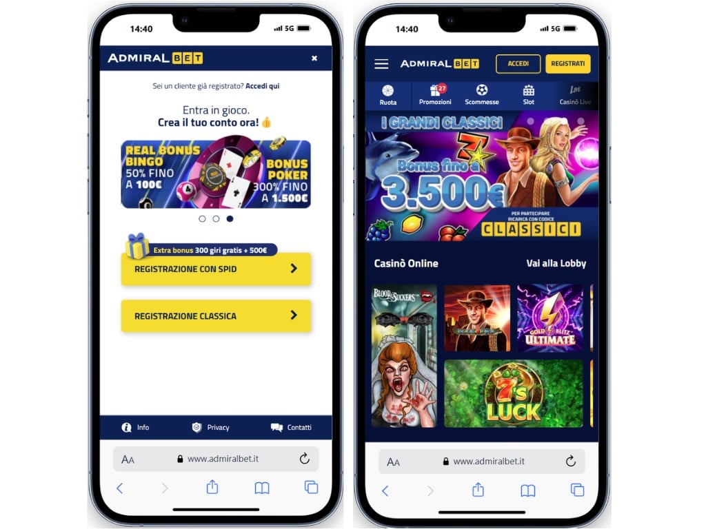 admiralbet bonus da cellulare
