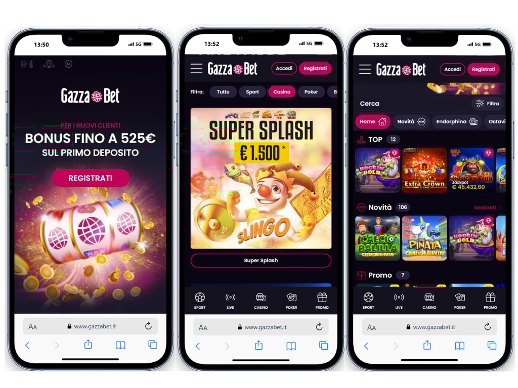 gazzabet casino bonus screenshot