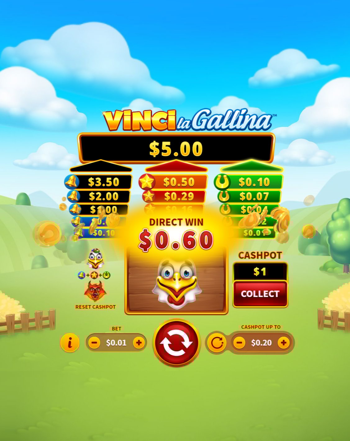 vinci la gallina slot 1 centesimo