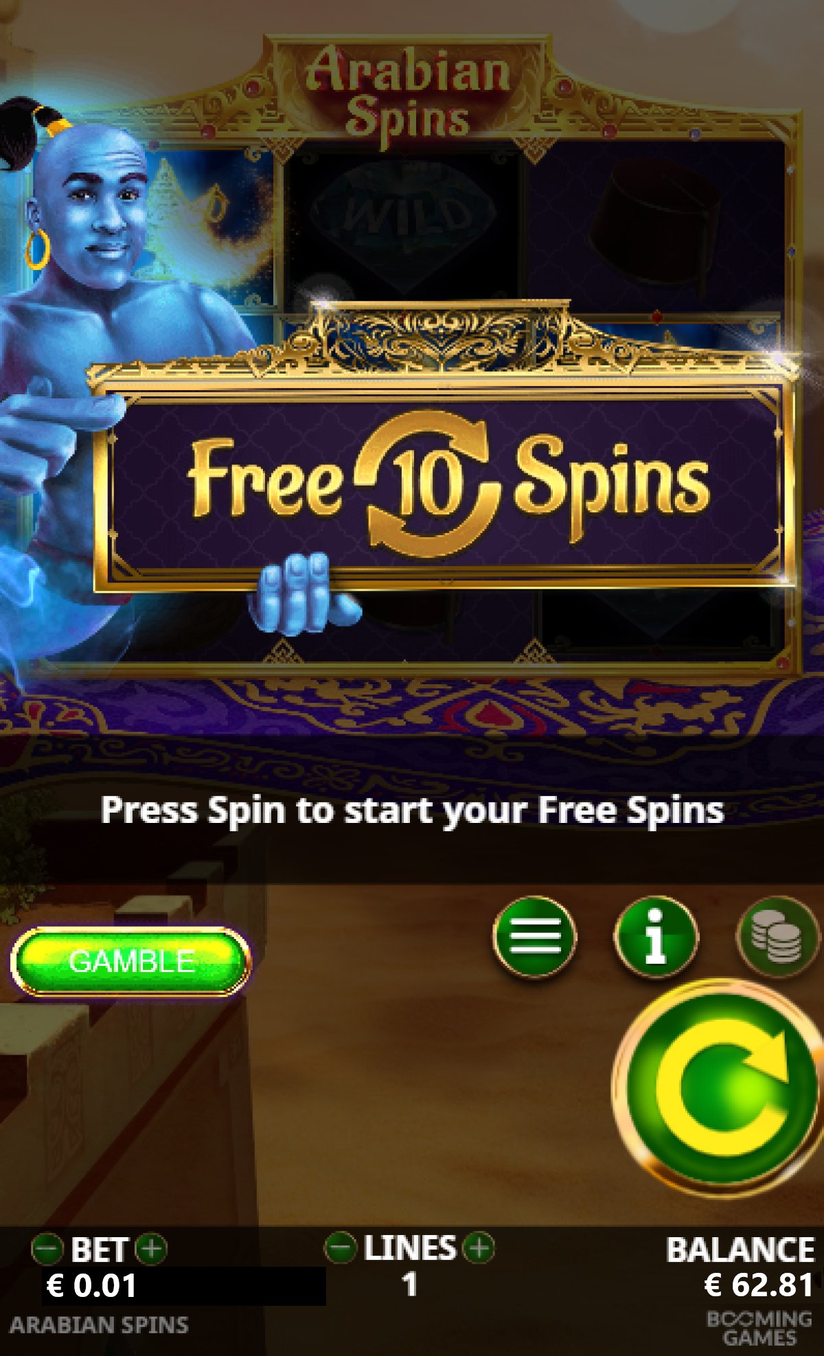 arabian spins slot 1 centesimo