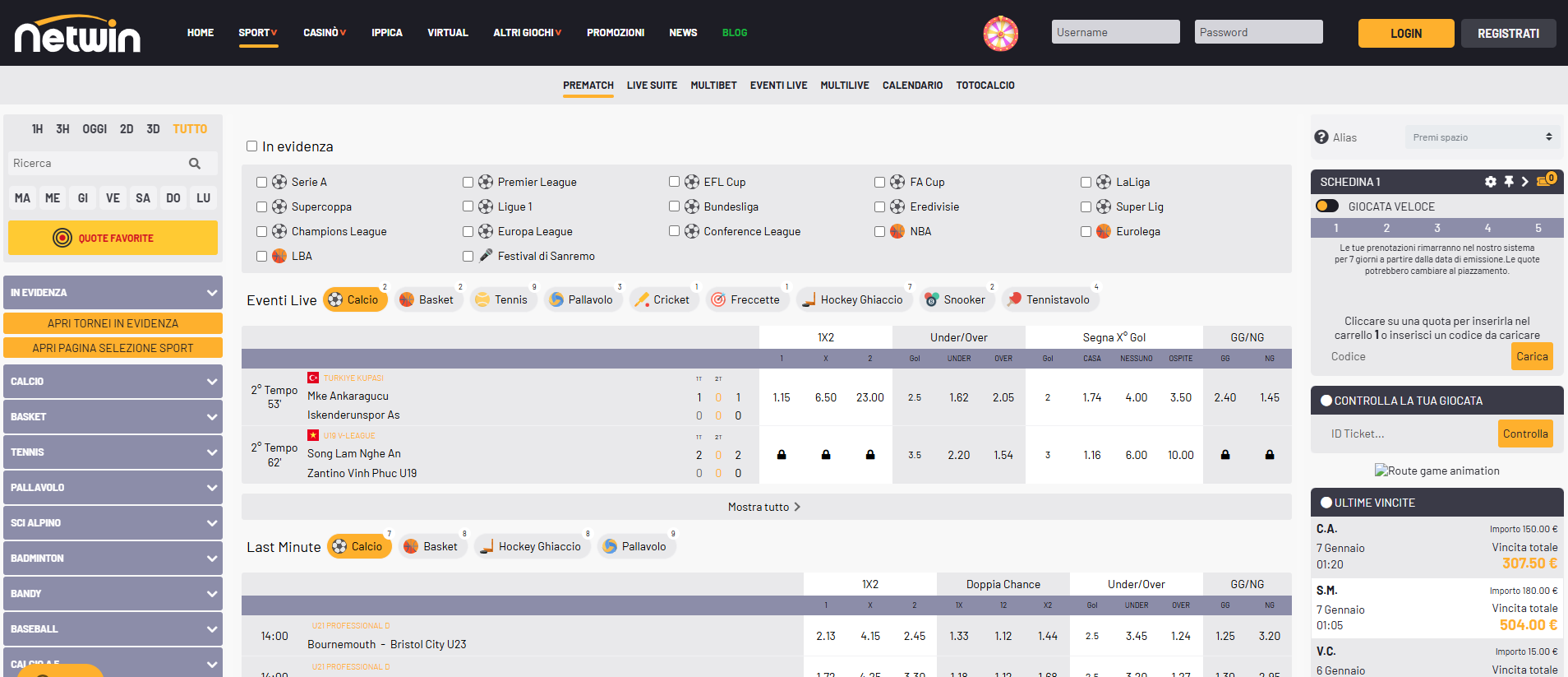 netwin scommesse sportive