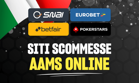 Snai, Eurobet, Betfair, e Pokerstars sono i migliori siti scommesse AAMS in Italia.