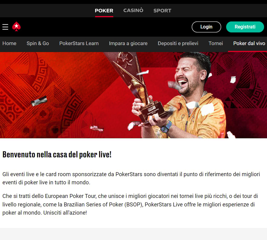 tornei live pokerstars