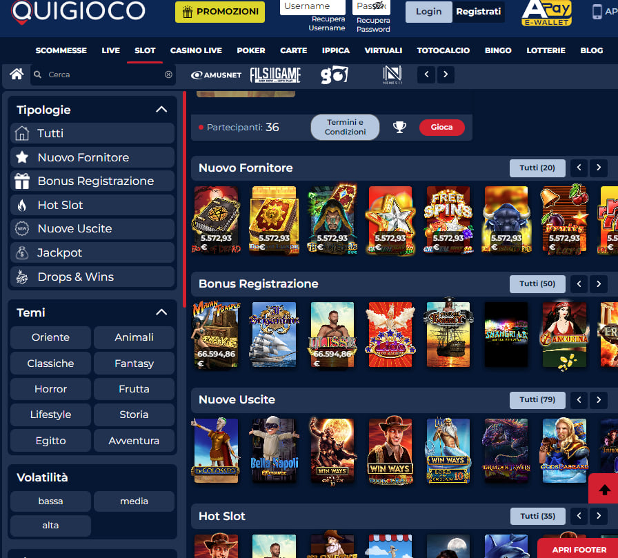 Quigioco app mobile